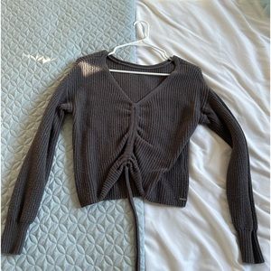 Hollister Grey Cardigan w/ drawstring front